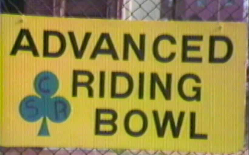 Advanced Riding Bowl sign marked with CSR at the Crazy Street Riders ramp