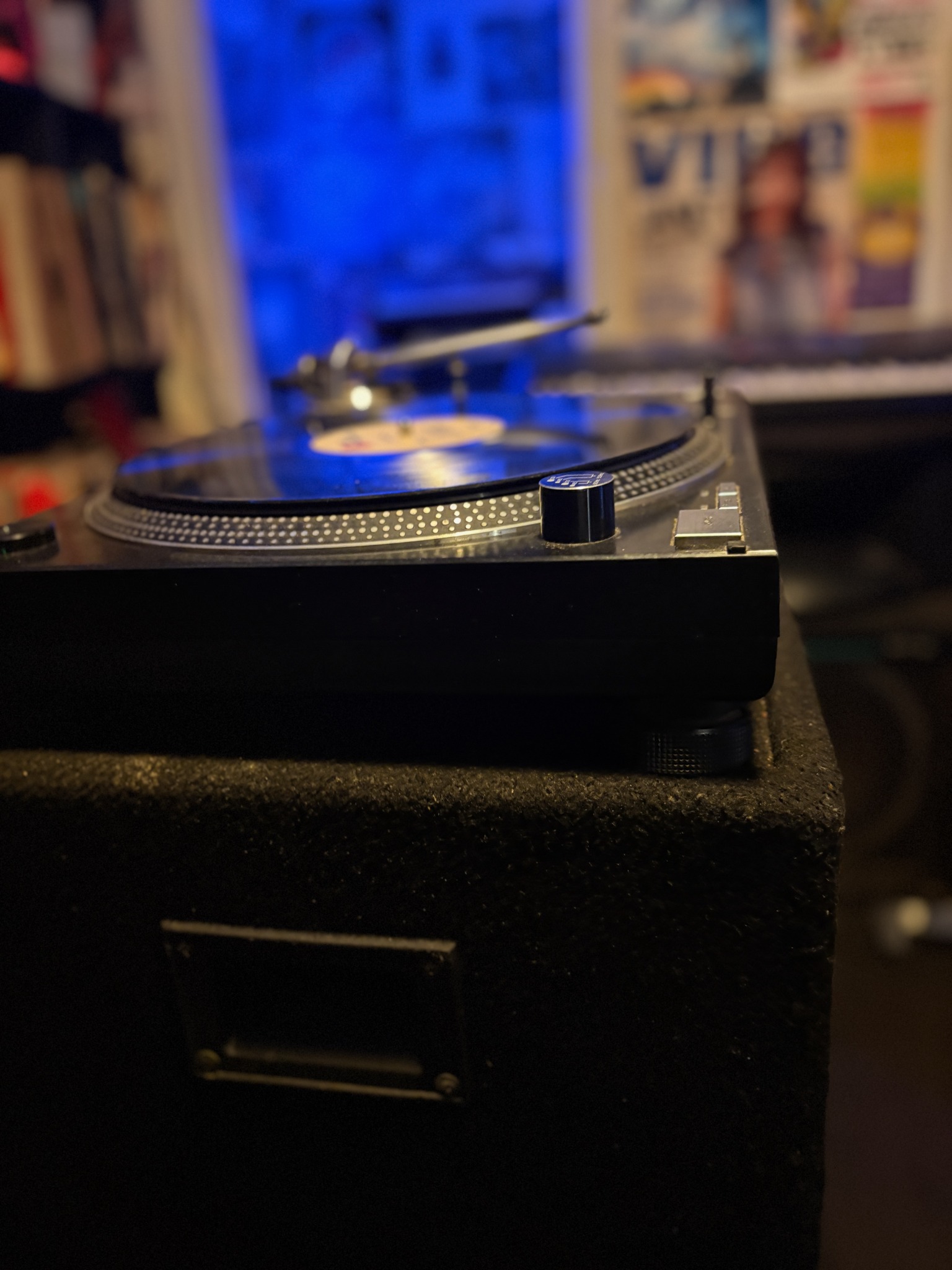A record spinning on a turntable